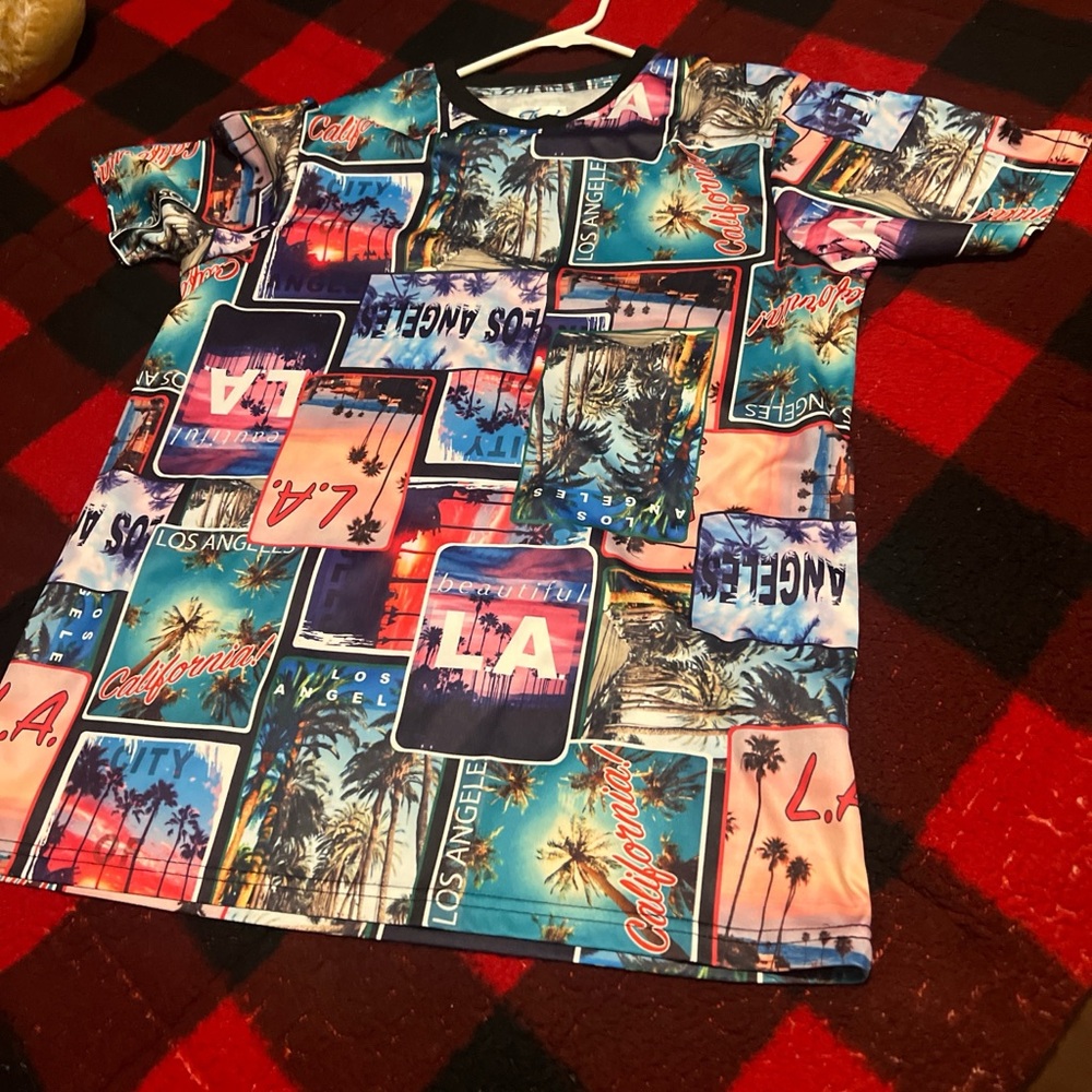 fresh Multicolor LA Postcard Short Sleeve Tee